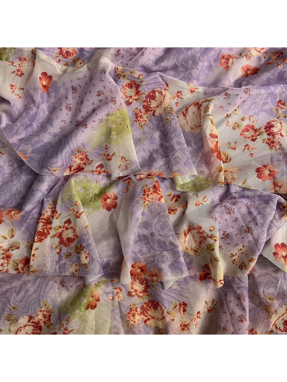 Angie Purple Floral Mesh Asymmetrical Ruffle Skirt Size Small NWT - Picture 6 of 6